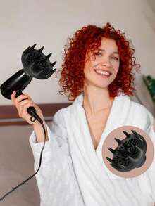 1pc Hair Dryer Diffuser | Universal Round Nozzle - Suitable For Home & Salon, Compatible With Various Hairstyles, Quick Drying, Frizz Control, Suitable For Curly/Wavy Hair - Multicolor - View 4