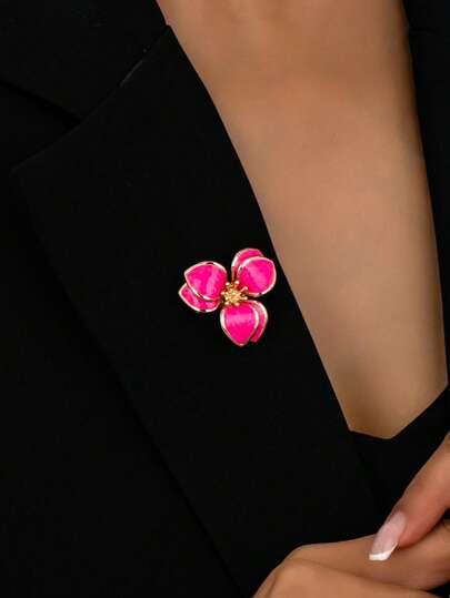 1 pieza Broche de flor de degradado de colores de dopamina elegante y de moda, adecuado para fiestas y regalos