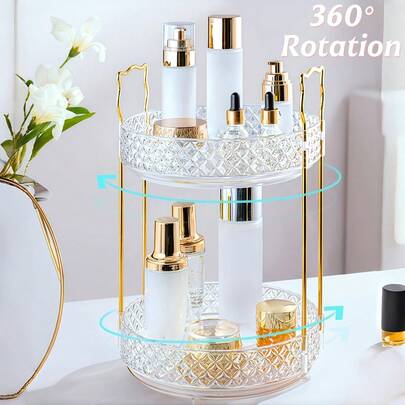 1 hộp đựng mỹ phẩm sang trọng hình kim cương trong suốt xoay 360°, dung tích lớn có thể điều chỉnh để đựng đồ chăm sóc da và trang điểm, giá trưng bày nước hoa và mỹ phẩm đa năng, thiết kế Susan tiết kiệm không gian hiện đại, đựng dụng cụ chăm sóc da và làm đẹp, lắp đặt dễ dàng, phụ kiện sang trọng cao cấp cho nhà bếp/phòng tắm, bao bì bìa cứng