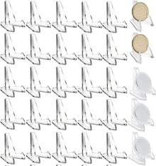 EstiloSoportes De Platos Para ExhibicióN, 30 Soportes De ExhibicióN De Caballete De Monedas De AcríLico Transparente Mini, Soportes De ExhibicióN De Monedas PequeñAs De AcríLico, Caballetes Placa StandsVersióN Mejorada - 1 - Ver 5