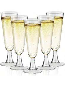 5/10个5.5盎司可重复使用香槟杯，适用于甜点、糕点、果汁、冷/热饮、咖啡，是生日、婚礼、派对、户外活动、新年、圣诞节的理想之选。