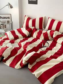 3pcs Thickened Polyester Retro Printed Bedding Set, Suitable For Boys, Girls, Dorm, Bedroom, Zipper Closure, All Season, Soft & Breathable, Fit For Twin, Full, Queen, King Size Bed (1 Duvet Cover, 2 Pillow Shams, No Filler) - Multicolor - View 6