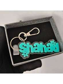 1pc Acrylic Personalized Name Tag Keychain, Perfect Gift For Family And Friends, Colorful, Cute, Kawaii, Millennium Style, Fashionable, Unisex, Casual, Customizable, Ideal Gift For Him/Her - Steel Keychain + White Buckle - View 56