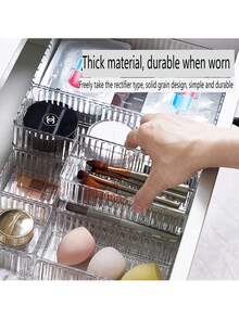 1 Set Transparent Multi-Size Drawer Storage Boxes, 10/9/6/2 Piece Organizer Boxes, Plastic Containers For Storing Skincare, Cosmetics, School Supplies, Suitable For Various Asymmetrical And Small Items - Clear - View 5