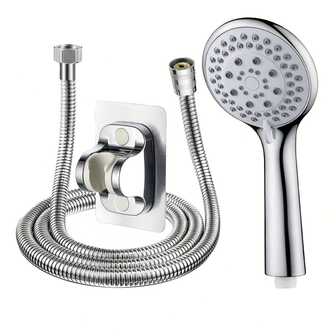 3 件套/1 套压力手持花洒，带花洒支架和软管，长度 150 厘米/59.05 英寸，水量可调，浴室花洒，淋浴喷头，浴室五金，浴室配件，享受奢华沐浴体验