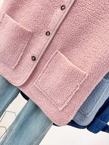 YUXIN Women's Essential Item For Autumn/Winter! Soft Faux Lambswool Sleeveless Cardigan Vest With Dual Pockets, Super Warm And Versatile For Daily Wear Pink Summer - Pink - View 8