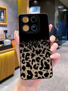 1个渐变豹纹防震手机壳，UV印刷，兼容、Galaxy、Infinix、Redmi、OPPO、vivo、Realme，国际版，非国内版 - 黑色 - 查看 3