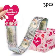 1pc/3pcs New Valentine's Day Cash Pull Gift Box Money Pulling Box Surprise Friends And Family With Roll-Up Banknote Gift Box - Multicolor - View 8