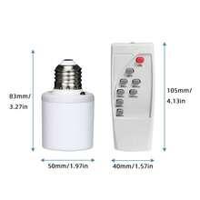 E27 Screw Base Adapter With Remote Control, Adjustable Timer, Hardwired Smart Lamp Holder, Suitable For Indoor Storage, Living Room, Bedroom, Garage And Party