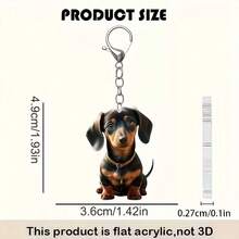 1pc Cute 2D Acrylic Puppy Pendant - Car Rearview Mirror Hanging Decor/Keychain - Home & Holiday Decoration Accessory, Home Decor, Room Decor, Wall Decor, Birthday Graduation Gift - Multicolor - View 14