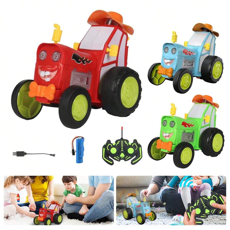 Crazy Jumping Car Toy, Remote Control Stunt Car With Music And Lights, Rechargeable Radio Remote Control Rocking Car Toy, Teen Christmas And Birthday Gift - Multicolor - View 1