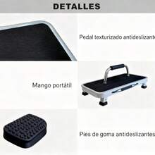 Taburete plegable, taburete ajustable con plataforma antideslizante, escalera con patas de goma gruesas para adultos o niños en la cocina, el dormitorio, la oficina, la autocaravana, con una capacidad de 150 kg. - Negro - Ver 2