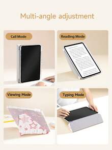 1pc Pink Star Pattern Tablet Protective Case, Upgraded Y-Fold Multi-Angle Support Design, Double-Sided Printed, Compatible With IPad 10.2", IPad (A16) 11" 11th/10th/9th Gen, Galaxy Tab A8 10.5" 2022, Anti-Drop, Pen Slot, Sleep/Wake Support, Best Gift For Family And Friends - Nhiều màu - Xem 6