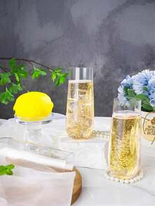 2pcs Personalized Name Clear Champagne Flutes - Reusable Glass,Custom Name 9 Oz Stemless Champagne Glasses Clear, Personalized Bridesmaid Proposal Gift, Custom Champagne Flutes Glasses, Heavy Duty Toasting Glasses, Celebration Glass | Personalized Engraving | Durable Glassware, Champagne Flutes,Perfect For Any Party - Multicolor - View 9