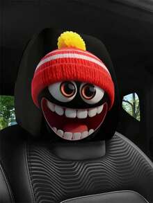 2 piezas Fundas para reposacabezas de coche con estampados de caras sonrientes y gorros rojos, adecuadas tanto para la decoración interior de coches de hombres como de mujeres. Fáciles de instalar y limpiar, versátiles y adecuadas para viajes de larga distancia, decoración de automóviles de autoconducción, decoración perfecta para el coche, como regalo de Navidad para amigos - Multicolor - Ver 12