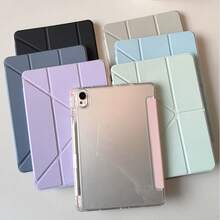 适用于 Redmi Pad2 11 英寸（2025 款）平板电脑的保护套，时尚智能 Y 型折叠支架，高透明亚克力背板，可定制 DIY，优质 PU 皮革，具备自动休眠/唤醒保护功能；兼容 Redmi Pad SE 11 英寸（2023 款）/ 兼容小米 Pad 7 11.2 英寸平板电脑的保护套；兼容华为 Matepad SE 11 英寸（2024 款）/ Matepad 11.5 S 平板电脑的保护套 - 高透亞克力 - 查看 2