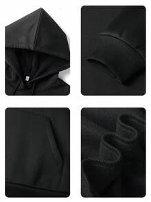 New Minimalist Angel Wings Print Casual Round Neck Long Sleeve T-Shirt, Fashionable & Versatile, Suitable For Women Fleece Hooded T-Shirt, Autumn/Winter2026 - màu đen - Xem 8