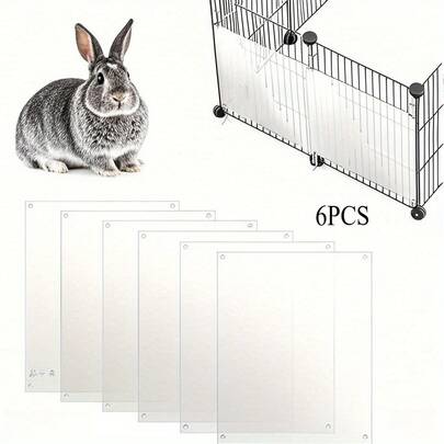Skydd för burfoder, plastpaneler till kaninbur, 6/12 st urinskydd för kanin, marsvin, hamster, igelkott, chinchilla, iller, kanin - transparent
