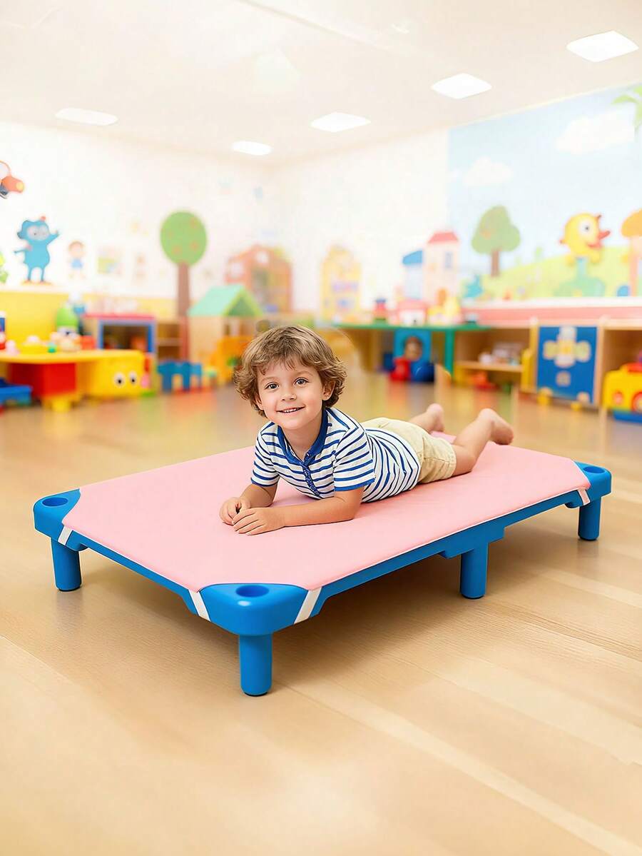 1 pezzo Lenzuolo con angoli elastici per lettino neonato, in colore solido traspirante, adatto come coperta per materassino per riposino all'asilo - Multicolore - Visualizzare 1