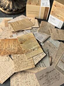 100 张/包复古迷你莫奈信迷你备忘录卡，双面，剪贴簿材料纸，学校用品，明信片，森林动物，昆虫，花卉，蝴蝶，计划器，DIY 背景，文具