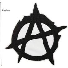 Cute-Patch 3 Symbol Anarchism Embroidered Iron On Sew On Patch Badge Anarchist Punk Goth - 1 - 查看 1