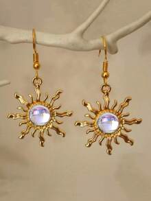 一套波西米亚风格金色和浅绿色调项链和耳环套装（女士） - 耳環 - 查看 8