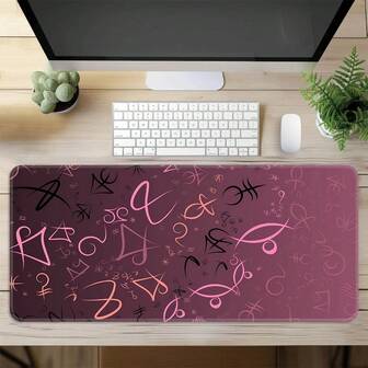 Jumbo Musical Note Mouse Pad, Gaming Desk Mat, Large Keyboard Pad, Washable, Rubber Non-Slip Bottom, Stitched Edge, Gift Mouse Pad, Desk Protector, Study Pad, Multiple Sizes Available, Computer Keyboard Mat, Laptop Pad
