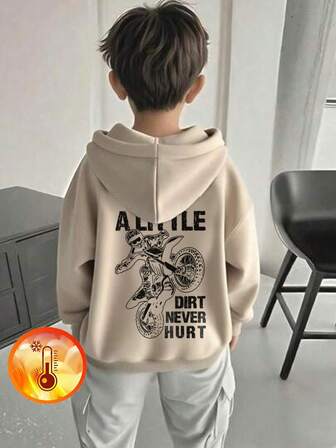 1 st Young Boy Casual Grafiskt Tryck Pullover Hoodie Sweatshirt, Varm Termofodrad, Långärmad, Höst/Vinter - Inspirerande Hoodie Designad För Framtida Ledare För Att Förändra Världen