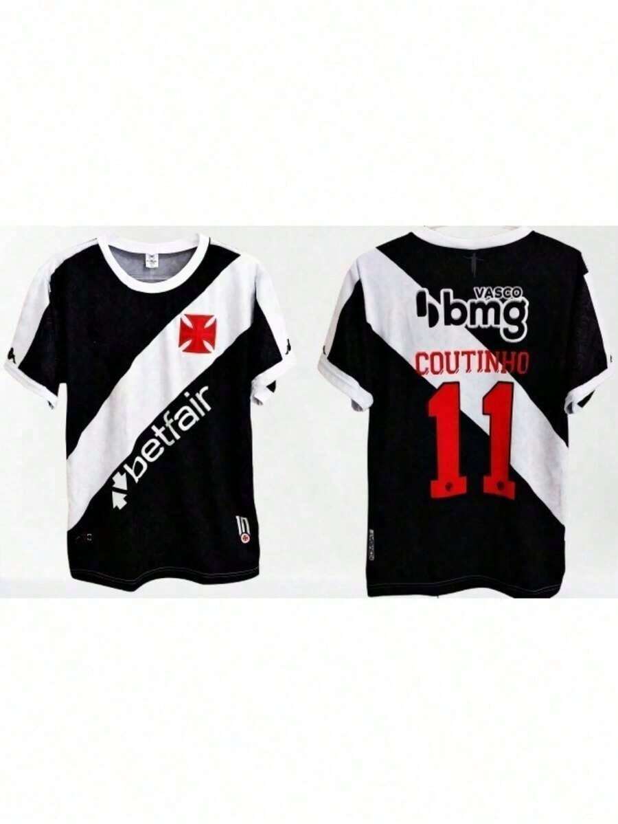 Vasco Da Gama Team Shirt, Black With Stripe - 黑色 - 查看 1