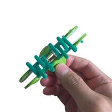 Funny Green Caterpillar Hair Clip,Acetate Hair Clip,Small Claw Clip For WomenGreenCaterpillar - 綠色毛毛蟲 - 查看 6