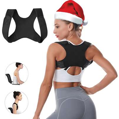 1 Christmas-Themed Item Posture Corrector For Men & Women - Adjustable, Breathable Orthopedic Brace - Seamless Upper Back, Spine, Neck & Shoulder Support - Ideal For Daily Wear, Clavicle Stabilization - Promotes Healthy Posture, Prevents Slouching