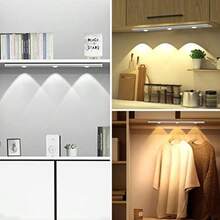 Luz de Armario,Luces Debajo del Gabinete Recargables con Sensor de Movimiento, 3 Colores Luz Inalámbrica Magnética Debajo para Armarios, Cocina, Dormitorio, Pasillos, Escaleras ()(1P) - Multicolor - Ver 6