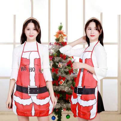 Christmas Decoration Apron Fabric Color Printing Decoration Props Waist Cartoon Christmas Clothes