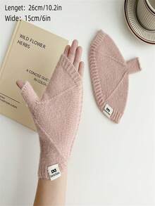 1 Pair Women's Boho Style Knitted Mittens - Touch Screen Compatible, Warm, Windproof, Elastic Knit Cuff, Machine Washable For Weekend Casual - Multicolor - View 5