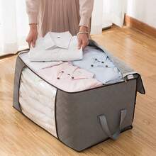 Clothes Storage Bags -Ziped Organizer Underbed Wardrobe Cube Closet Boxes - Grey - View 7