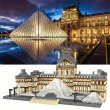 Louvre Museum Building Model Kit: 3377 Pieces, ABS Material, High Difficulty, Suitable For Ages 6+ - A Classic French Architecture Puzzle The Best Gift For Birthday And Home Decoration