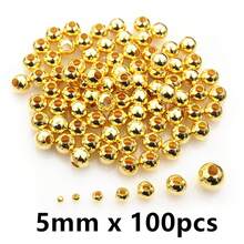 50-500pcs/Bag 2-8mm Gold Silver Color Round Spacer Beads Ball End Seed Metal Beads For DIY Jewelry Making Findings Accessories
