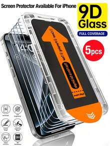 Yezodawee 5片装屏幕保护膜，自清洁，兼容 17 Pro Max，高清透明9H钢化玻璃，全屏覆盖，防指纹，无气泡，易于安装，兼容 17 Pro Max/17 Air/16 Plus/16 E/16/15 Pro Max/14 Pro Max/13 Mini/12/11系列 - 5pcs - 查看 20