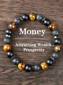 1 件磨砂月光石珠手链，女士灵气能量平衡夏季珠宝礼物，象征光明与希望、平静与祥和，“新的开始” - 天然石串珠手鍊 - 查看 1