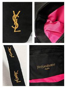 Yves Saint Laurent 女士黑色帆布手提包，大号敞口购物袋，饰有金色Logo和提花肩带，时尚单肩包 - 黑色 - 查看 4