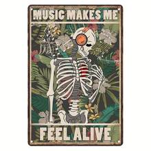 Vintage Skull Heart Metal Sign 8x12inch - Perfect For Home, Office, Cafe And Bar Decoration, Ideal For Room Decoration - Multiple - View 2