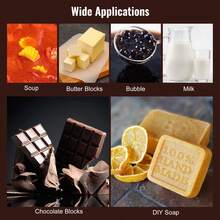 Máquina para templar chocolate , olla para derretir chocolate de 3 tanques, 26,5 libras, control de temperatura de 86 a 185 ℉, calentador de alimentos comercial eléctrico de acero inoxidable de 1500 W para derretir y calentar chocolate, leche y crema - Plateado - Ver 6