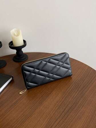 New Rhombus Pattern Women's Long Wallet Multi-Functional Leather Clutch Card Holder Zipper Purse For Women Wallet Purse Wallet Cute Wallet Gifts For Women Funny Gifts Teacher Gifts Money Wallet Stocking Stuffers