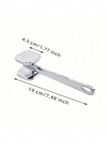 1pcPiece Stainless Steel Meat Tenderizer, Double-Sided Meat Hammer, Steak Hammer, Kitchen Utensil, Meat Tenderizer Tool, Suitable For Picnics, Travel, Camping, BBQs - Metal Material