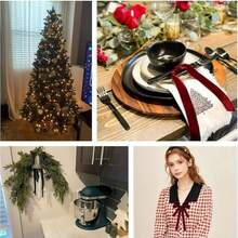 1Roll 50 Yards Burgundy Velvet Ribbon Spool,Green Velvet Ribbon Single Face Forest Green Velvet Ribbon For Christmas Tree Ornaments, Gift Wrapping, Wreath Decor, Fall Decor, Invitations, Bows, Flower Bouquet - Multicolor - View 11