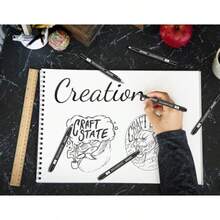 Calligraphy Pen Set 10 Size Hand Lettering Pens For Beginners Calligraphy Markers Brush Pens For Art Drawing Sketching Scrapbooking Journaling Signing - Black - View 7
