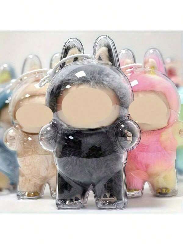 1pc [Vibrant For LABUBU Display Case] Vibrant Character Design, For LABUBU 1.0/2.0/3.0 Crystal Display Case - Front High-Performance Series Protective Cover | Dustproof Collector's Case For Dolls, Cute And Durable PMMA Material (Doll Not Included),Doll Statue Acrylic Protective Box For Labubu