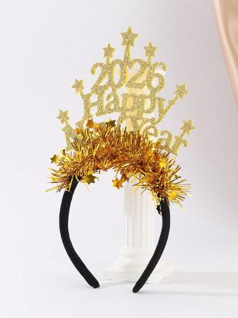 1件闪光数字2026新年快乐派对装饰发饰