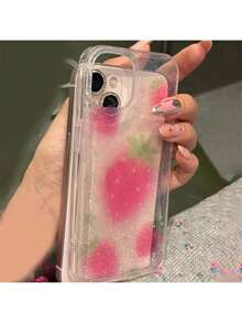 Transparent TPU Cases With Glitter And Strawberry Pattern - 彩色 - 查看 3