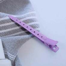 1 Piece Metal Duck Bill Hair Clip – Long Side Barrette & Alligator Curl Clip, Simple Decorative Hair Clip For Women, Practical Hair Accessory For Styling, Perfect For Self-Use & Gifting - 紫色 - 查看 2
